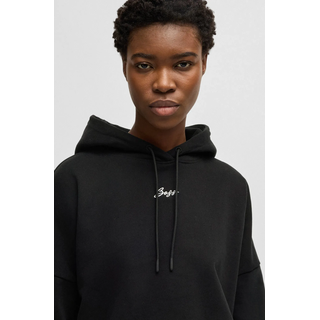 Hoodie BOSS ORANGE "Ehoody Premium Damenmode", Damen, Gr. M (38), schwarz (schwarz 001), Sweatware, Obermaterial: 100% Baumwolle, unifarben, normal, angesetztes Bündchen, Sweatshirts Hoodie, mit gesticktem Logo