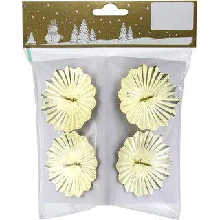 Weihnachts-Deko Kerzenhalter Blumenform aus Metall Ø 6 cm Gold 4 Stück