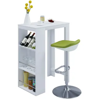 VCM »Holz Bartisch Tresen Stehtisch Bistrotisch Oktola«, weiß,