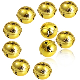 TOAOB 10 Stück Weihnachtsglocken 5 cm Gold Große Glocken Metallglocken für Weihnachtsdekoration Hochzeit Geburtstag Party Dekoration Dekoration Dekoration