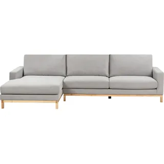 BELIANI 4-Sitzer Ecksofa Rechts Grau Stoffbezug mit Breiten Hohen Armlehnen Hohe Rückenlehne Diecke Sitzkissen Modern Wohnzimmer Stoffsofa - Grau, Braun