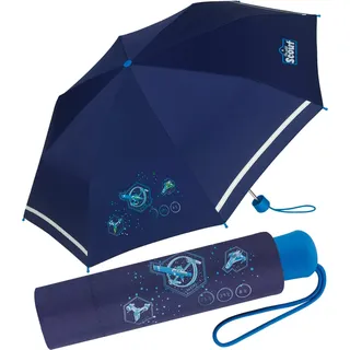 Scout Kinder-Taschenschirm mit reflektierendem Streifen Nebula, 90 cm
