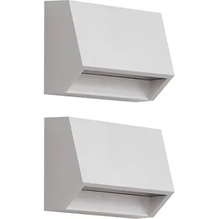 Lindby LED-Außenwandleuchte Appeso, Breite 10 cm, 2er-Set - Weiß