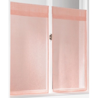 Linder Kaolin 0169/60/427 Scheibengardine, gerade, 45 x 90 cm, Rosa