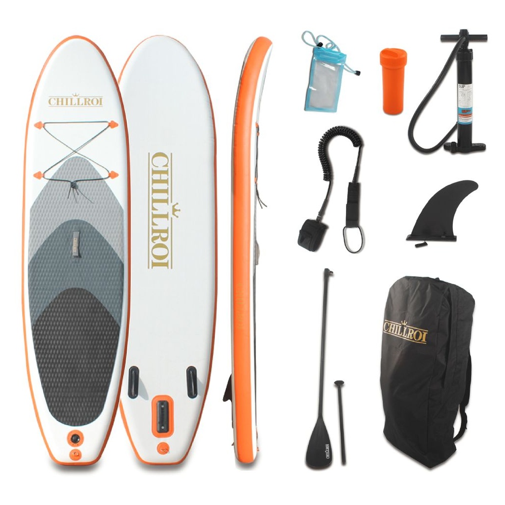 Bild von Surfboard Paddling Board Inkl. Zubehör Komplettset 297 x 76 x 15 cm orange/weiß