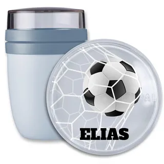 Shirtracer Mepal Müslibecher personalisiert Fußball Tornetz Name | Hellblau, 300 ml, EM, WM, Stadion, Training, to go, Dose, Becher, Joghurtbecher, Kindergarten, Schule, spülmaschinenfest