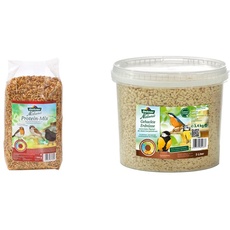 Dehner Natura Wildvogelfutter, Protein Futter-Mix, 500 g & Natura Wildvogelfutter, gehackte Erdnüsse, 5 l (3.4 kg)