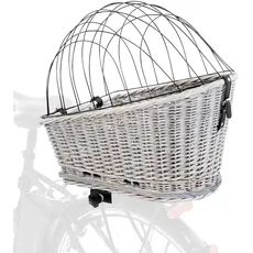 Bild Fahrradkorb mit Gitter 35x49x55cm aus Weide weiß/grau