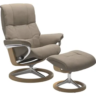 Stressless® Relaxsessel »Mayfair«, (Set, Relaxsessel mit Hocker), mit Hocker, mit Signature Base, Größe S, M & L, Gestell Eiche beige