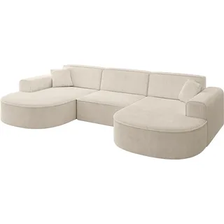 altdecor Ecksofa in U-Form Corner Sofa Bett Eckcouch Couch L-Form Wohnlandschaft Cauchsofa MARI-U1-303x171x79,5 cm Beige