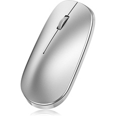 OMOTON Bluetooth Maus für Mac OS, kabllose Maus kompatible mit MacBook air/pro,iMac, ipad, Bluetooth-fähiger Computer, Laptop, PC, Notebook mit Windows, Mac OS, Linux und Android,Silber