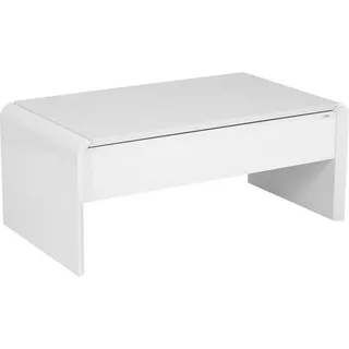 Xora Couchtisch , Weiß , Glas, Holzwerkstoff , rechteckig , Wange , 60x45-71x110 cm , Stauraum, höhenverstellbar , Wohnzimmer, Wohnzimmertische, Couchtische, Höhenverstellbare Couchtische