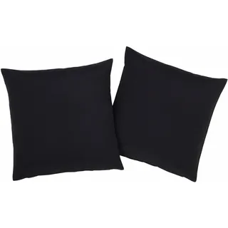 Bruno Banani Dekokissen »Lagan« 2-er Set, einfarbig, Kissenhüllen ohne Füllung, 40 x 40 cm, schwarz