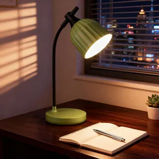 GBKDQQ Schreibtischlampe Kinder, Dimmbar Touch LED Desk Lamp 3 Beleuchtungsmodi, Wiederaufladbare USB Leselampe mit 2500 mAh Akku, Flexibles Arm Augenschutz Nachttischlampe für Lesen, Lernen, Grün