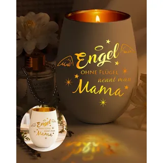 Windlicht mit Gravur Mama Geschenk, Teelichthalter Weihnachten Geschenke für Beste Mutter, Schwiegermutter, Graviertes Windlicht aus Glas, Geburtstagsgeschenk für Mama
