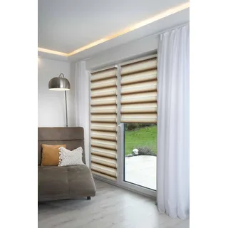 K-HOME Doppelrollo Madrid 45 x 200 cm Farbverlauf/beige