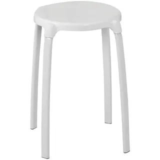 Badhocker , Weiß , Metall, Kunststoff , 46.5 cm , freistehend, ohne Armlehne, ohne Rückenlehne, rostfrei, rutschfest , Badezimmer, Badezimmerausstattung, Badhocker & Duschhocker