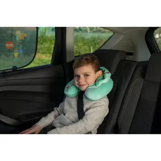 cartrend Nackenkissen HERO,​​ mit angenehmer Memory-Foam Füllung, buntes Design für Kinder, abnehmbarer Bezug, mit Kapuze, 1 Stück, mint