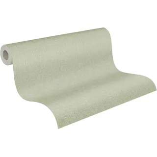 A.S. Création Vliestapete Uni Textiloptik 53 cm x 10 m 0 g Grün