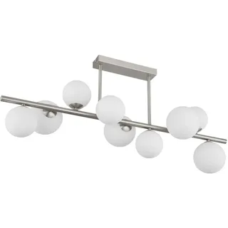 Globo Led-Deckenleuchte , Opal, Nickelfarben , Metall, Glas , F , 28x37x87 cm , Lampen & Leuchten, LED Beleuchtung, LED-Deckenleuchten