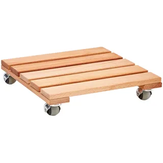 Linea Natura Pflanzenroller , Buchefarben , Holz , Kernbuche , massiv , 35x8.5x35 cm , Made in Europe , Dekoration, Blumen & Blumentöpfe, Übertöpfe