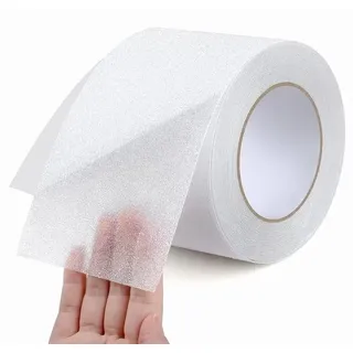 Unyqoos® Transparente Antirutsch‐Tape aus PEVA – geruchlos & ungiftig, selbstklebende Antirutschfolie für Treppen, Bad und Böden (Holz, Fliesen, Marmor), zuschneidbar, rückstandsfrei - Transparent