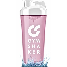 GYMSHAKER Protein Shaker 800 ml - Wabenstruktur-Sieb für cremige Protein Shakes - auslaufsicher & BPA frei - Rosa