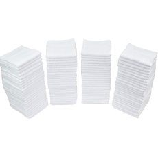 SIMPLI-MAGIC Waschlappen aus Baumwolle, 100 Stück, 30,5 x 30,5 cm, weiß 79428