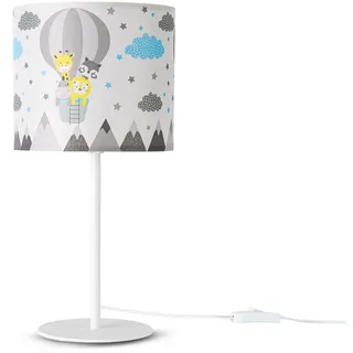 Paco Home Tischleuchte »Cosmo 343«, 1 flammig, Leuchtmittel E14   ohne Leuchtmittel, Lampe Kinderzimmer Ø...18cm Heißluftballon Wolken Tiere Höhe 36,5cm E14, weiß