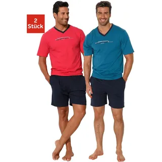 AUTHENTIC LE JOGGER AUTHENTIC LE JOGGER, Pyjama Packung, 2 Stück, 4 tlg. Schlafanzug mit Frontprint, bunt