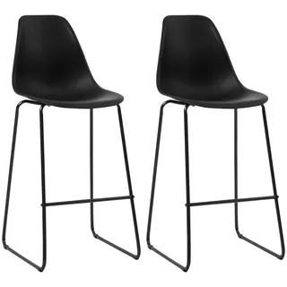 Barhocker 2 Stk. Schwarz Kunststoff