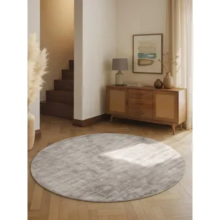 vikosa Noemi Kurzflorteppich Ø 120 cm Silber/Grau