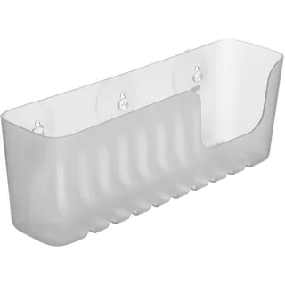 TATAY Duschregal Ohne Bohren Rechteckig | Mit Saugnäpfen | Tragkraft 2,5 kg | Polypropylen Feuchtigkeitsbeständig | Großes Format | 30 x 8,5 x 11 cm – Modell Standard – Glacé