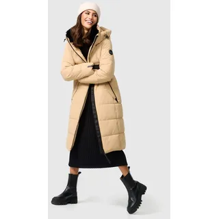Steppjacke MARIKOO "Marikoo Zuraraa lange Damen Winter Steppjacke B989", Damen, Gr. XXL, beige (sand), Obermaterial: 100% Polyester PES., Jacken Steppjacke