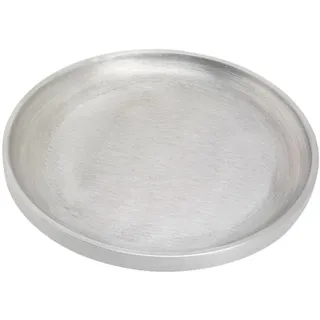 NKlaus Kerzenteller rund Ø 14cm Kerzenständer Taufkerze Kerzenhalter - Kerzenuntersetzer Aluminium - Deko Stumpenkerzen Kommunion Taufe Untersetzer 10439