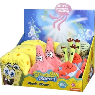 Simba 109491002 Plüschtier Spongebob oder Patricks oder Mr Krabbe, 20 cm, weiches und angenehmes Material, Füllung recycelt, 100% offizielle Lizenz, Sie erhalten einen zufällig (109491002SPB)