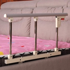 AMSXNOO Bettgitter für Ältere, Rausfall Schutz Bett Faltbare Erwachsene Sicherheits Unterstützter Griff Schutz Klappbarer Stoßfänger für die häusliche Pflege im Krankenhaus, 70x40cm (Color : Silver)