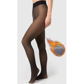 nur die germany gmbh Nur Die Strumpfhose Warm & Transparent mit Innenfleece 80 DEN - schwarz - 38|39|40