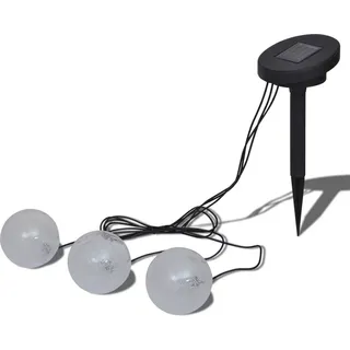 vidaXL LED-Solarkugeln Schwimmend 3 Flammen für Teich Pool - Grau