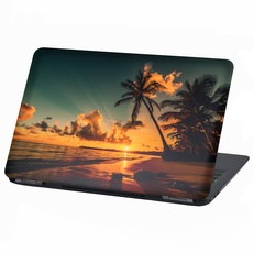 Laptop Folie Cover Strand Urlaub Paradies Klebefolie Notebook Aufkleber Schutzhülle selbstklebend Vinyl Skin Sticker (17 Zoll, LP89 Palmenstrand)