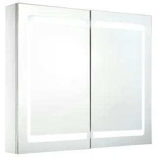 vidaXL LED-Spiegelschrank 80 cm weiß/silber