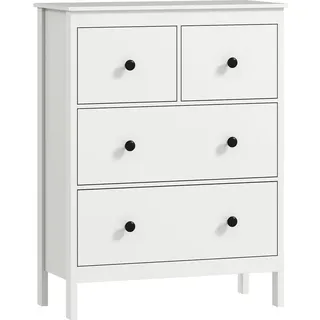 Homcom Kommode Sideboard mit 4 Schubladen für Wohnzimmer Weiß Holzwerkstoff, Nachbildung, , 35x97x74 cm Kommoden, Kommoden