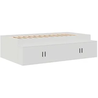 vidaXL Stauraum Bettgestell Weiß 80 x 200 cm Holzwerkstoff