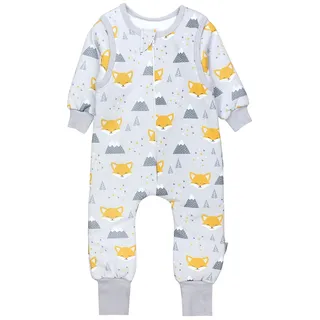 Babyschlafsack TUPTAM "Schlafsack mit Füßen Baby Schlafsack mit Beinen und Ärmel ganzjährig" Gr. 104, grün (gelber fuchs im winter), Schlafsäcke, Baby, L: 110cm, Obermaterial: 100% Baumwolle CO., Babyschlafsack, L:110cm