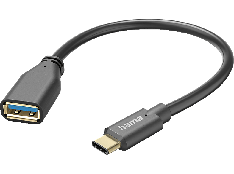 Bild von USB-Adapterkabel OTG USB-C-Stecker - USB-A-Buchse 15cm schwarz