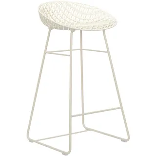 Kartell Smatrik Stool Outdoor, Barhocker, Weiß mit weißer Struktur