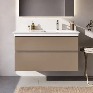 Ideal Standard Finesse Waschtischunterschrank 100 cm mit 2 Auszügen, asymmetrisch rechts, für Möbelwaschtisch
