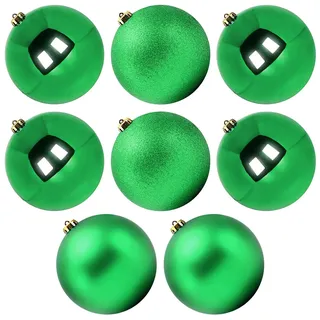 Benjia Weihnachtskugeln Groß Aussen, Dekokugel Wetterfeste Riesen Große Gross XXL Outdoor Draußen Draussen Kunststoff Weihnachtskugel Christbaumkugeln Kugeln Weihnachten (15cm/8STK, Grün)