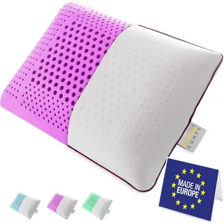 SLEEP COMFY Luxus Lavandel Aromatherapie Kissen mit Bezug Visco Memory Foam Kissen Ergonomisches, Orthopädisches Nackenkissen, Kopfkissen Schlafkissen für Rückenschläfer, Bauchschläfer, Seitenschläfer