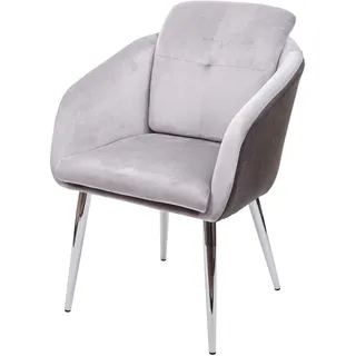 Mendler Esszimmerstuhl HWC-G48 Kunstleder/Samt grau